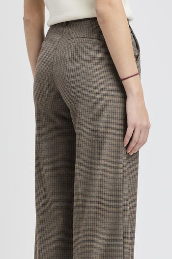 Pantalone flared con motivo a quadri - 7