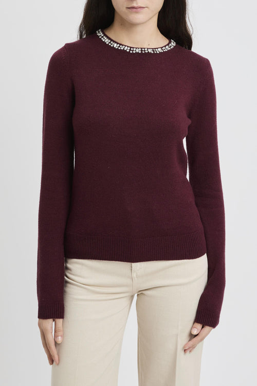 Maglia girocollo con strass