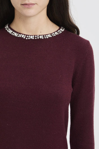 Maglia girocollo con strass - 2