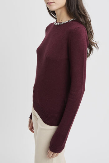 Maglia girocollo con strass - 3