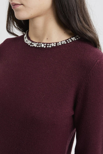 Maglia girocollo con strass - 4