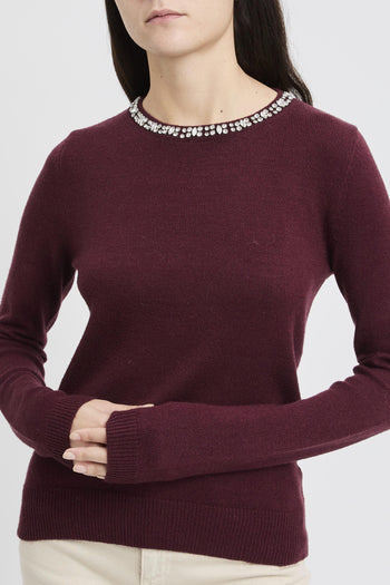 Maglia girocollo con strass - 6