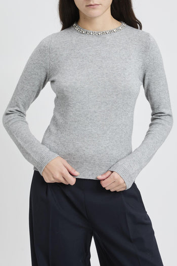 Maglia girocollo con strass - 2