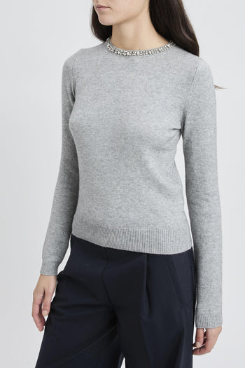 Maglia girocollo con strass - 4