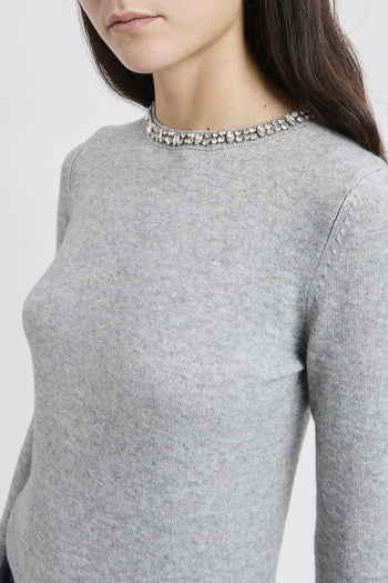 Maglia girocollo con strass - 5
