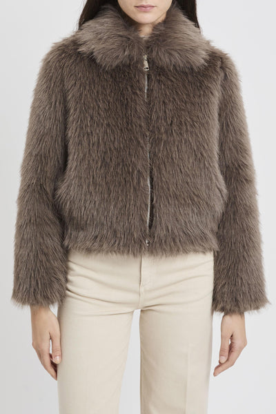 Pelliccia ecologica con zip