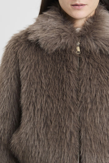 Pelliccia ecologica con zip - 8