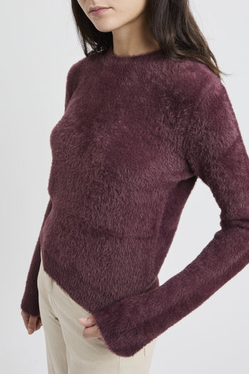 Maglia girocollo in ecopelliccia - 4