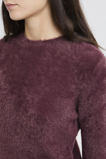 Maglia girocollo in ecopelliccia - 5