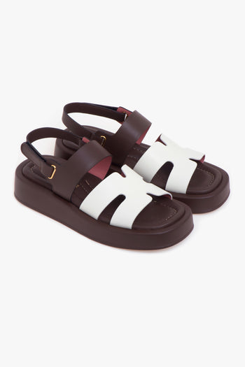Sandalo in pelle a taglio vivo con fussbet - 2