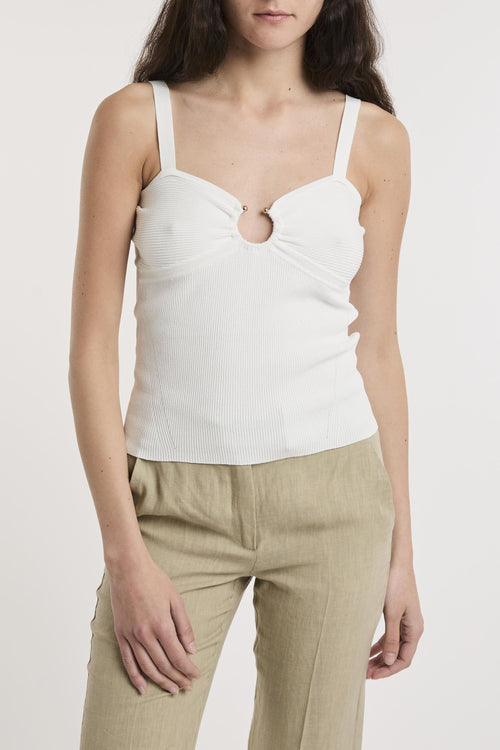 Top a coste con accessorio piercing