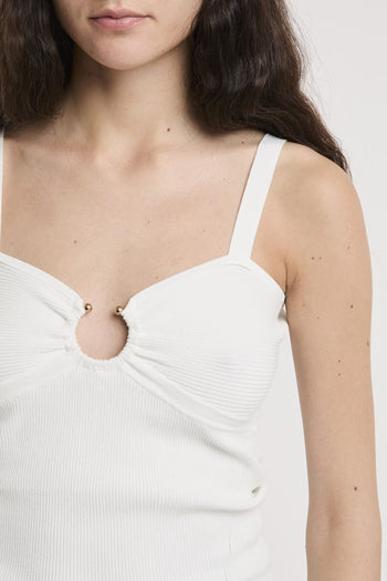 Top a coste con accessorio piercing - 3