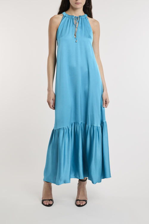 Abito lungo svasato in viscosa