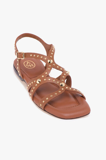 Sandalo Ruby in pelle taglio vivo con borchie - 4