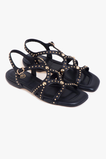 Sandalo Ruby in pelle taglio vivo con borchie - 2