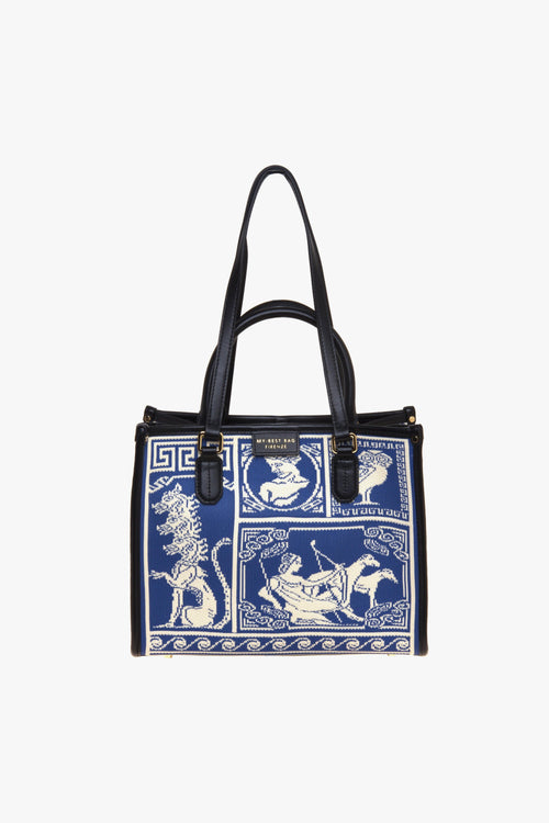 Borsa Atena-Agorà in tessuto jaquard (misura piccola)