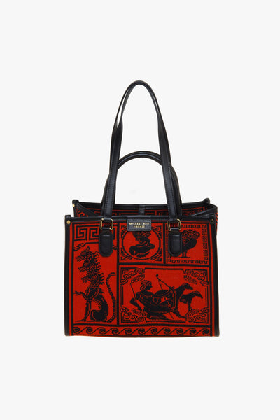 Borsa Atena-Agorà in tessuto jaquard (misura piccola)