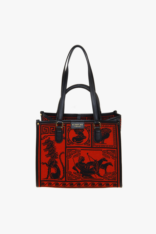 Borsa Atena-Agorà in tessuto jaquard (misura piccola)