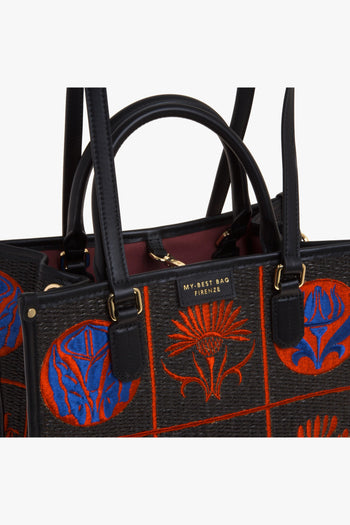 Borsa Atena-Libery in rafia ricamata (misura piccola) - 2