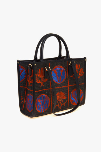 Borsa Atena-Libery in rafia ricamata (misura piccola) - 3