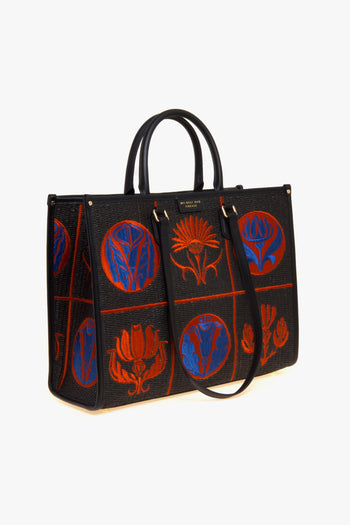 Borsa Atena-Libery in rafia ricamata (misura grande) - 2