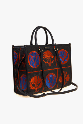 Borsa Atena-Libery in rafia ricamata (misura grande) - 4