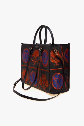 Borsa Atena-Libery in rafia ricamata (misura grande) - 5