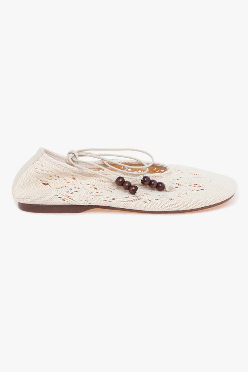 Ballerina "Rosemary" in crochet con allacciatura in caviglia