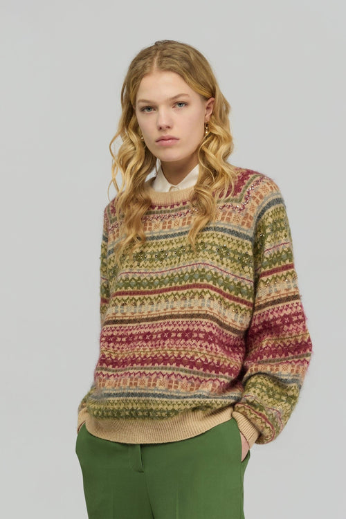 Maglia jacquarda "Inez" in misto lana