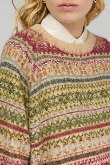 Maglia jacquarda "Inez" in misto lana - 4