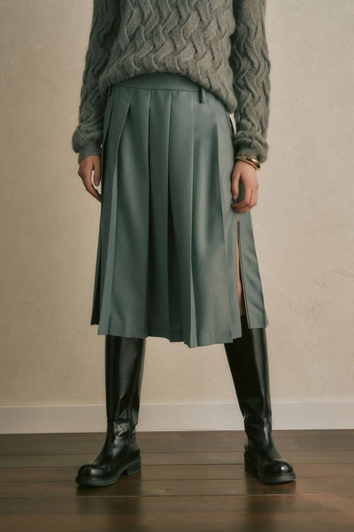 Gonna Estella di in lana a pieghe