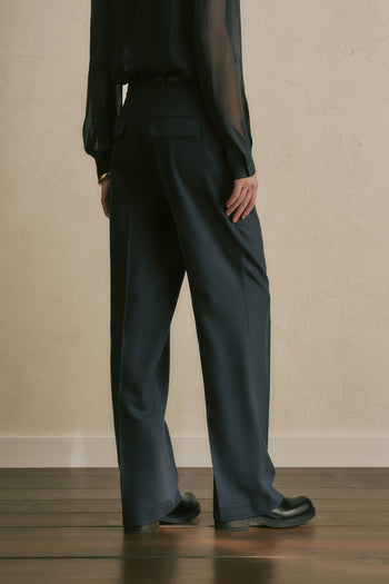 Pantalone palzazzo con piega "Agaria" in flanella - 4