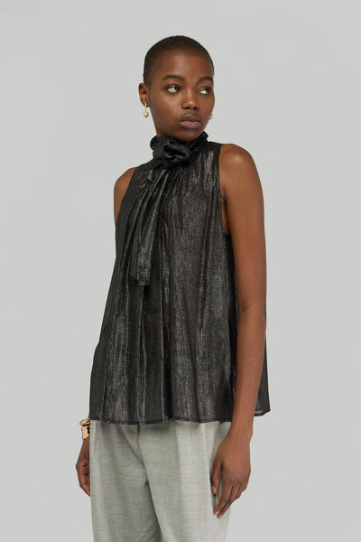 Top Josefa di in viscosa metallizzata