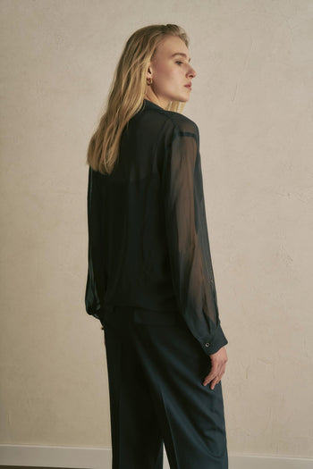 Camicia in georgette con top interno in pizzo "Leyre" - 3