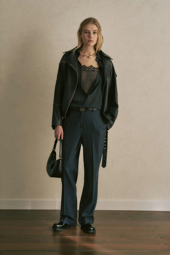 Camicia in georgette con top interno in pizzo "Leyre" - 4