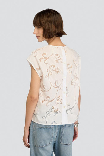 Blusa Andrea di in popeline ricamato - 3