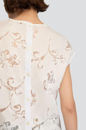 Blusa Andrea di in popeline ricamato - 4