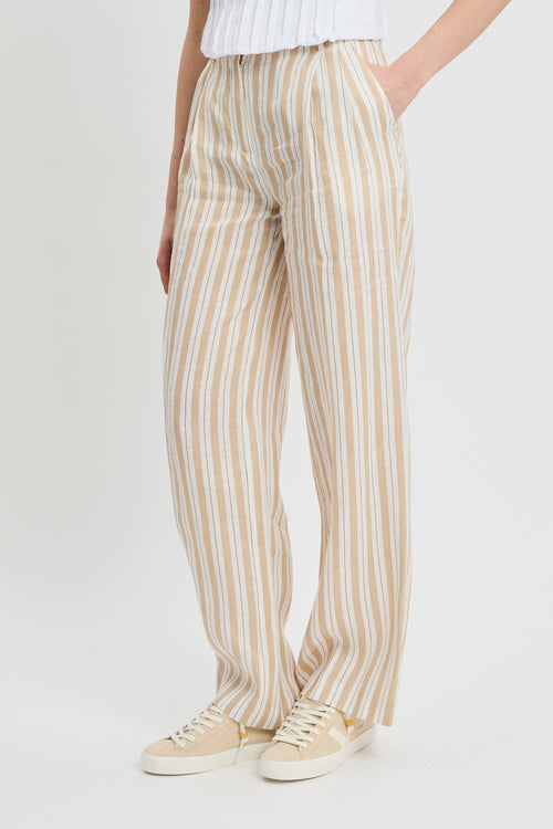 Pantalone Cressidra di a righe in cotone
