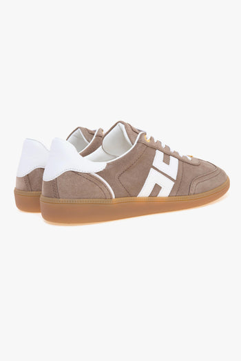 Sneaker in camoscio con logo in pelle - 3