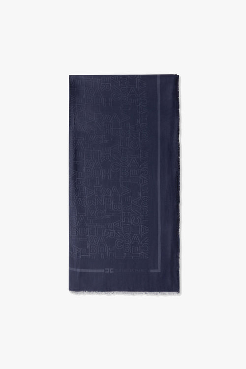 Pashmina quadrata in viscosa jacquard