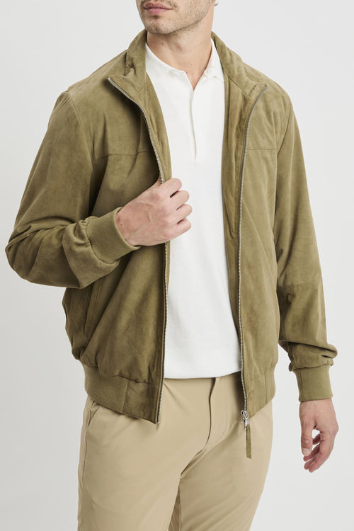 Bomber in pelle scamosciata