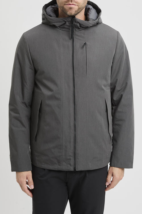 Giubbino in tessuto tecnico imbottito con cappuccio