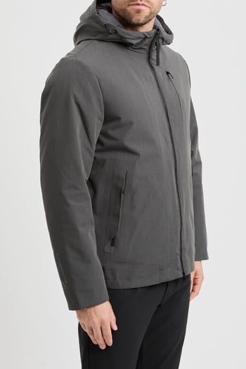 Giubbino in tessuto tecnico imbottito con cappuccio - 3