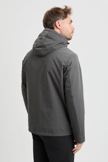 Giubbino in tessuto tecnico imbottito con cappuccio - 4