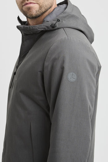 Giubbino in tessuto tecnico imbottito con cappuccio - 6