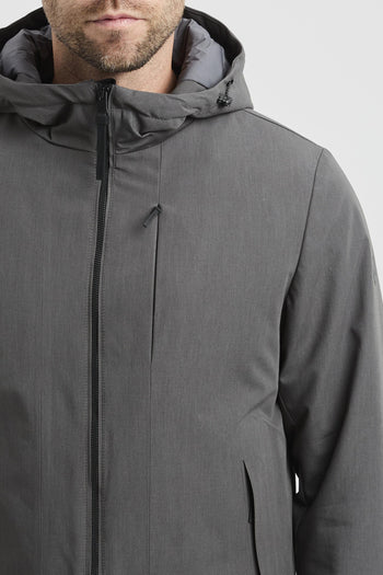 Giubbino in tessuto tecnico imbottito con cappuccio - 7