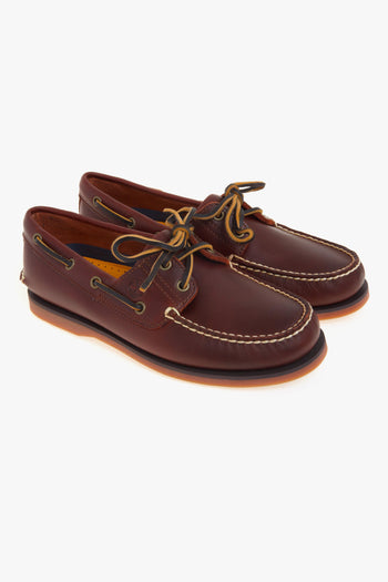 Scarpa da barca Classic 2-eye in pelle con suola in gomma - 2