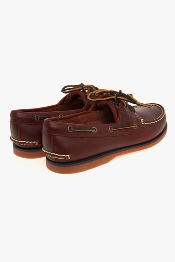 Scarpa da barca Classic 2-eye in pelle con suola in gomma - 3