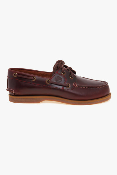 Scarpa da barca Classic in pelle con suola in gomma