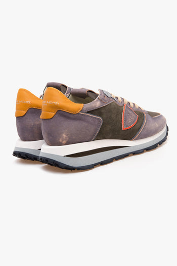 Sneaker Tropez Haute in camoscio e pelle vintage - 3